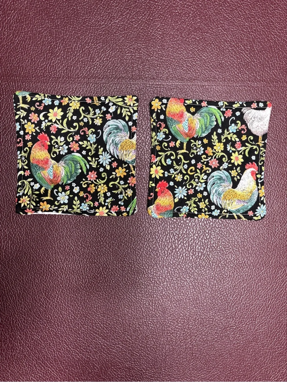 NEW Handmade Colorful Chicken Print and Sunflower Print Fabric Jar Grippers